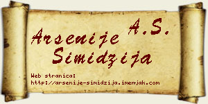 Arsenije Simidžija vizit kartica